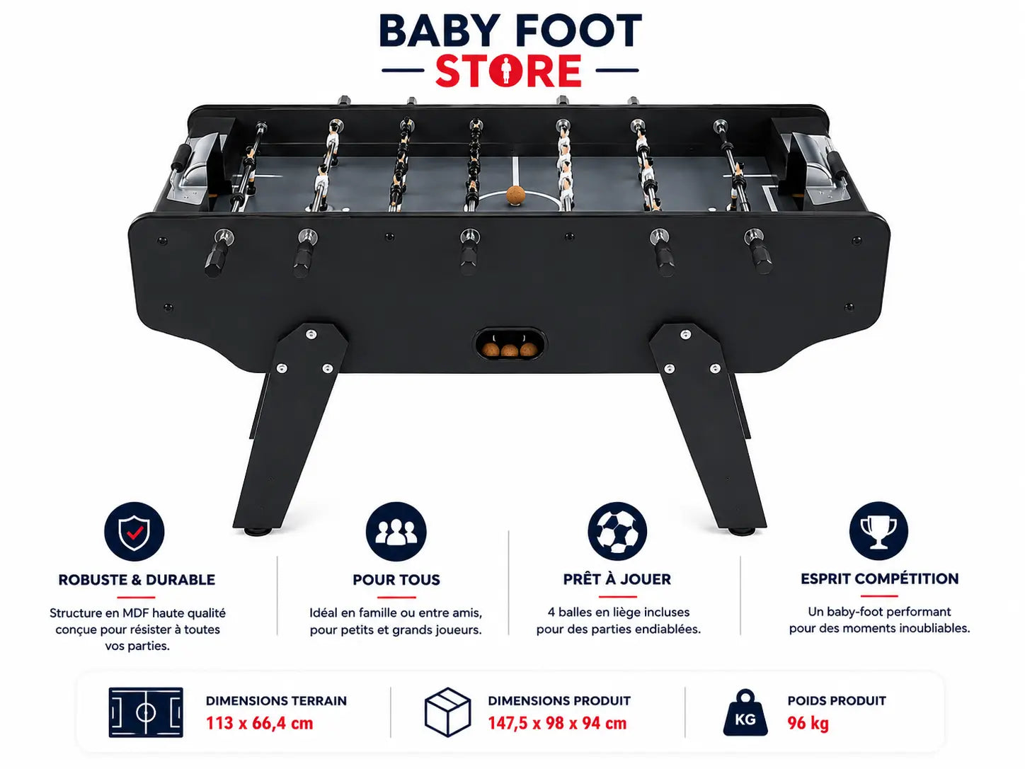 Baby Foot "Le Black" Baby Foot Store