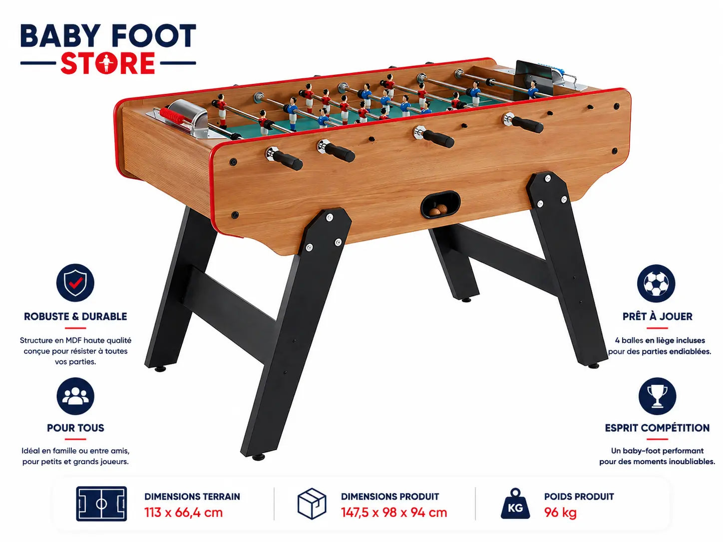 Baby Foot "Le Chêne" Baby Foot Store