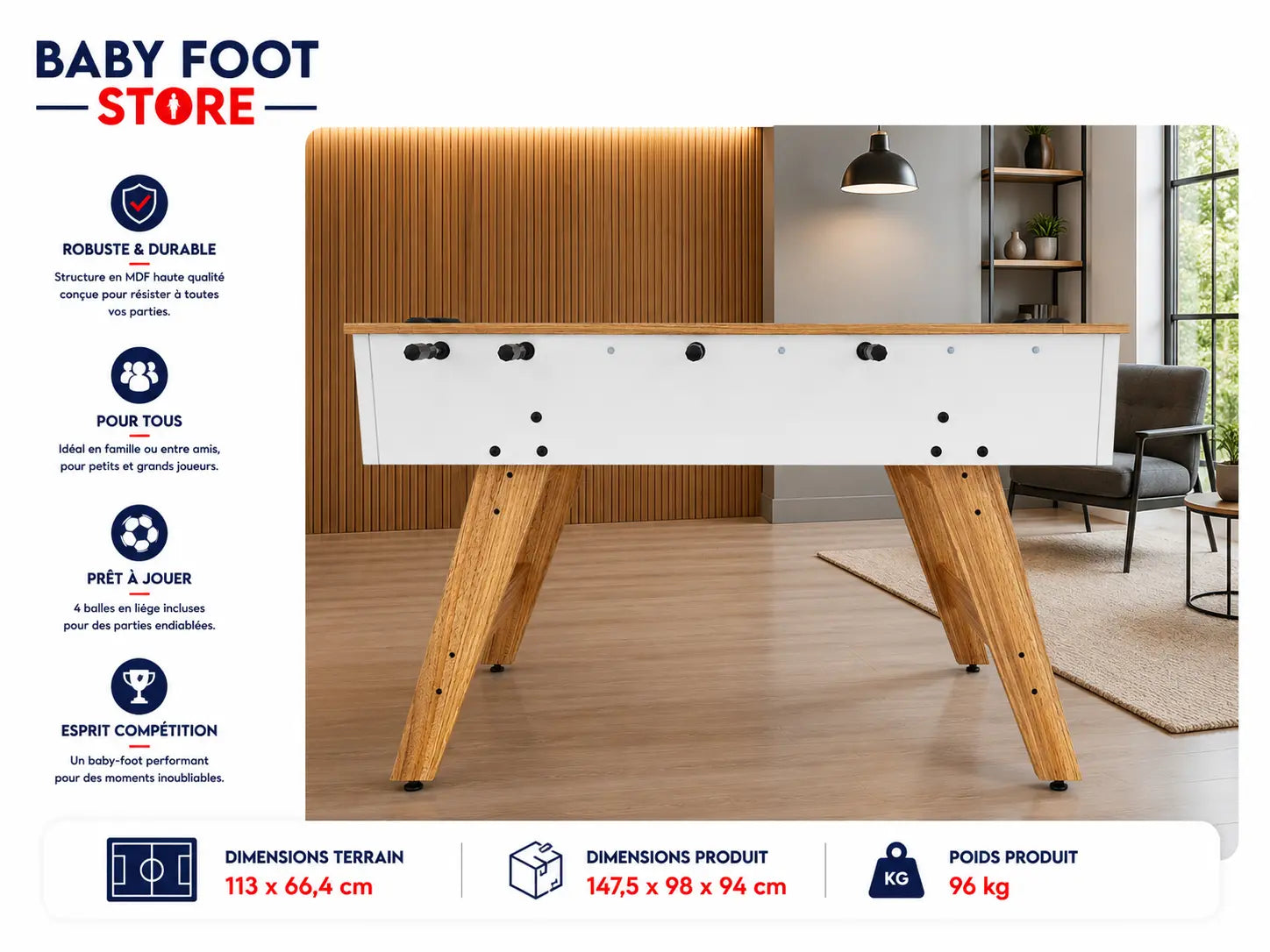 Baby Foot "Kid White" Baby Foot Store