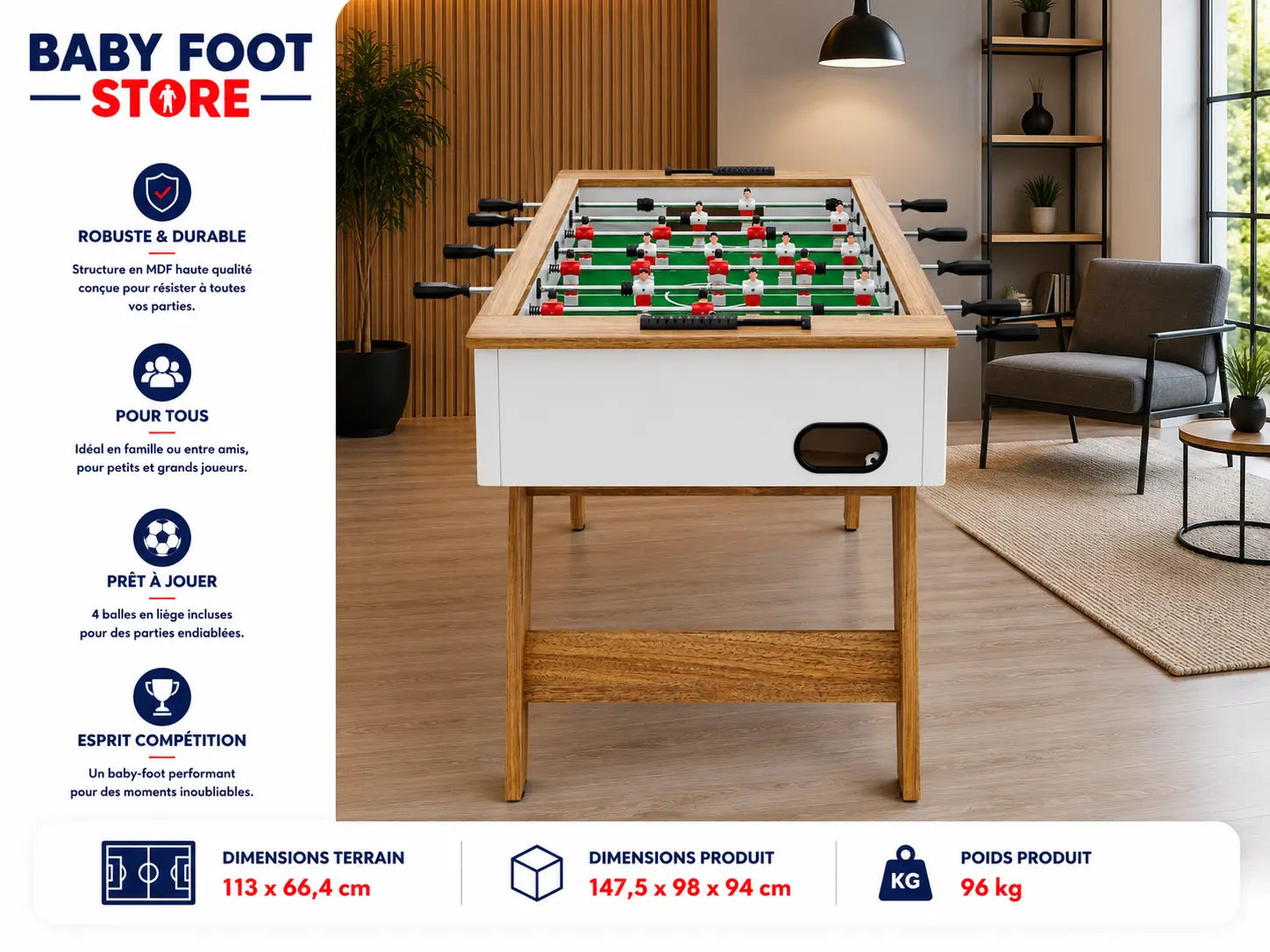 Baby Foot "Kid White" Baby Foot Store